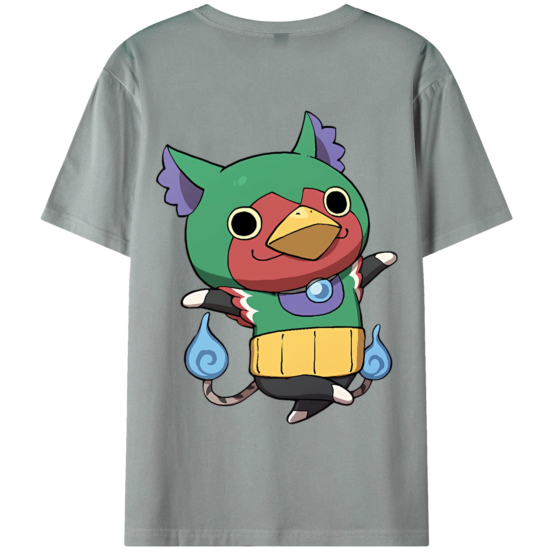 （画像用） 妖怪ウォッチ Yo-kai Watch 綿100％ メンズ半袖Tシャツ（バックプリント） 通気性